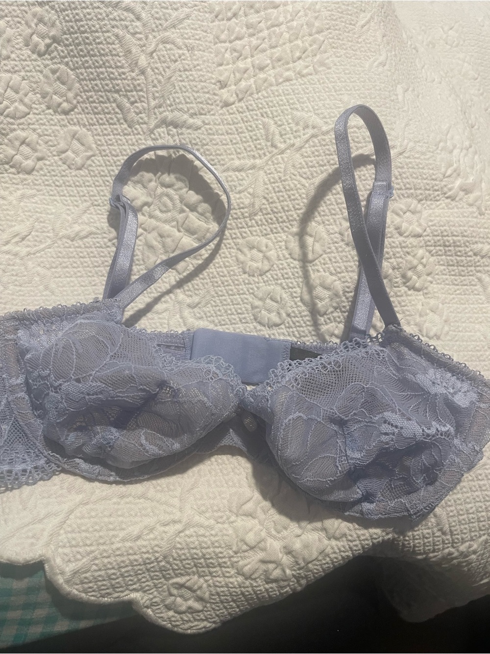 Heidi Klum 32B Sheer Lavender Lace Lined Underwire Bra